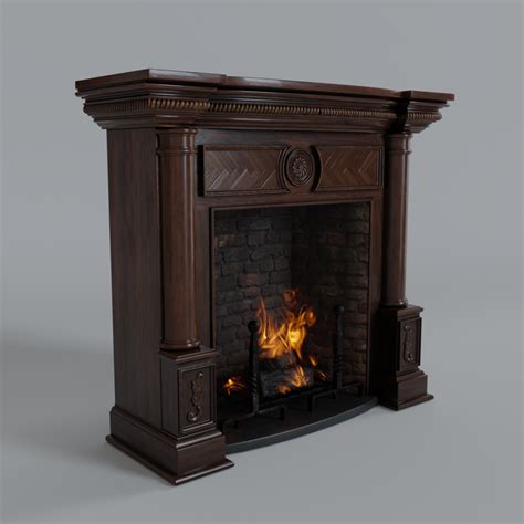 Antique Fireplace 3d Fireplace Models Blenderkit