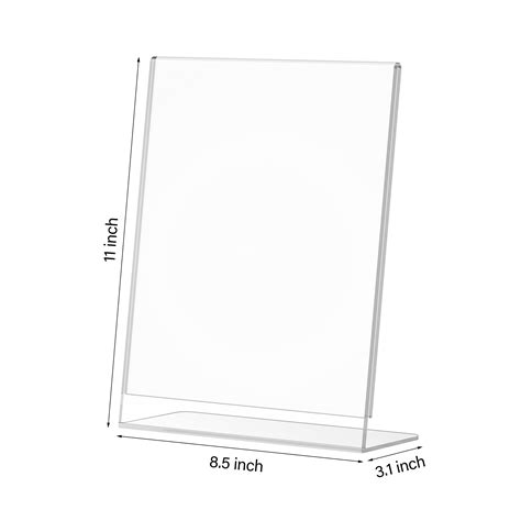 buy acrylic sign holder 8 5 x 11 relx acrylic display stand for display slant back clear