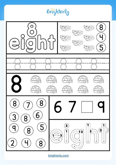 Free Printable Number 8 Eight Worksheets For Kids Pdfs Brighterly