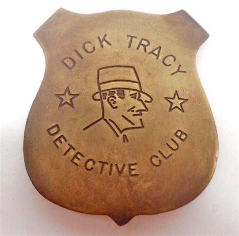 dick tracy detective club brass badge