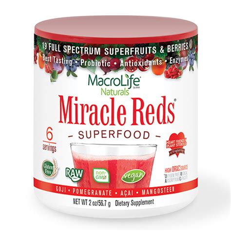 Macrolife Naturals Miracle Reds Antioxidant Super Food 2 Oz