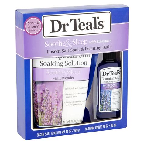 Dr Teals Soothe And Sleep With Lavender Epsom Salt Soak And Foaming Bubble Bath 2 Piece Walmart