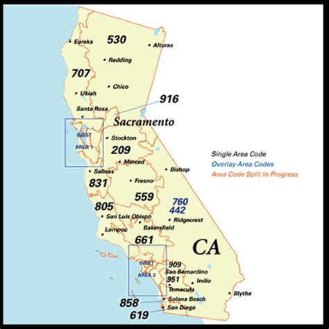 Southern Ca Area Codes Map