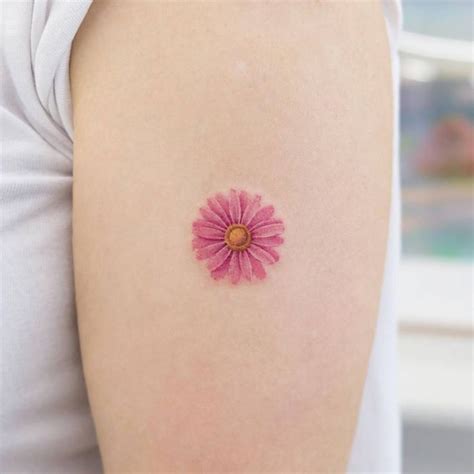 Pink Daisy Birth Flower Tattoos Pink Flower Tattoos Flower Tattoos