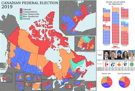 It includes themes that show the resulting votes for . Canadian Federal Election, 2019 : imaginarymaps