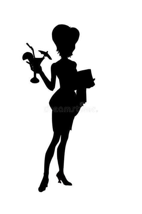 Waitress Silhouette Stock Vector Illustration Of Woman 10408761
