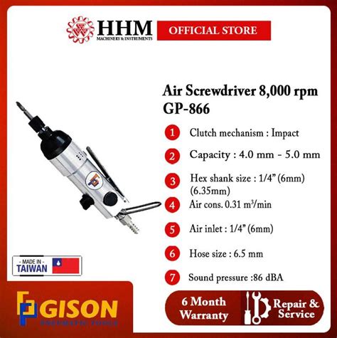 Gison Air Screwdriver 8000 Rpm Gp 866