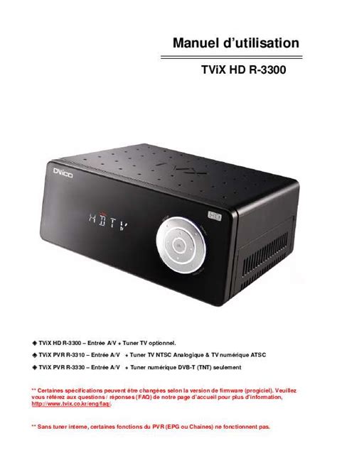 Thermomix 3300 mit zubehör 1. Notice d'utilisation - DVICO TVIX HD R-3300 - DVICO ...
