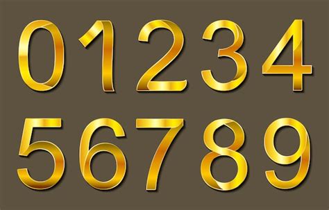 Premium Vector Golden Numbers Free Psd Design Vector Free Numbers