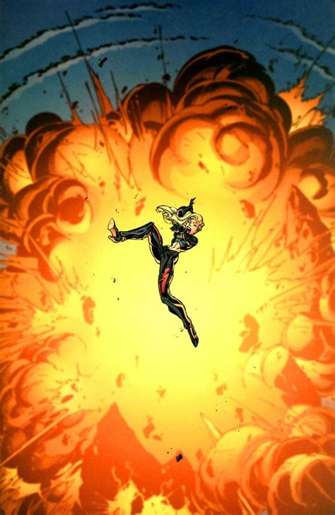 An Image Of A Person Flying Through The Air In Front Of A Large Fireball