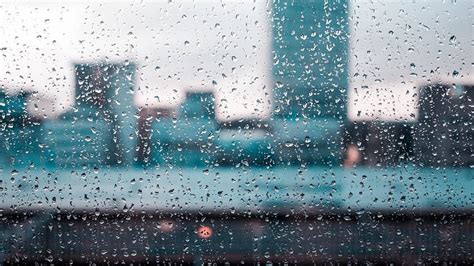 Rain Drop Mood Cityscape Buildings Blurry Window For Laptop