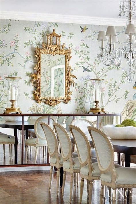 Splendid Sass Dining Room Chinoiserie Wallpaper And Gilt