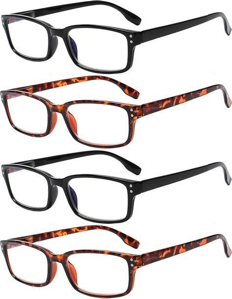 kerecsen 4 pack reading glasses for women men spring hinges readers glasses