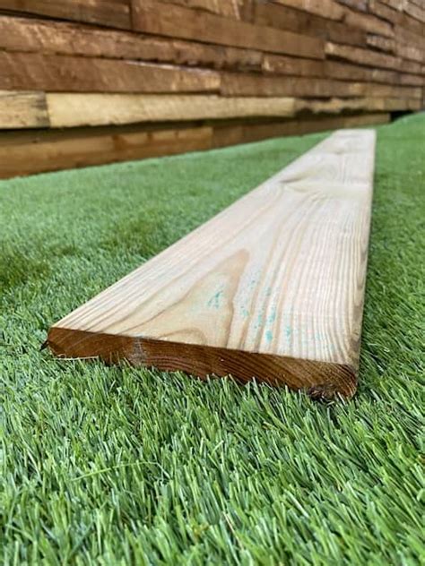 Gandg Plained Wood Gravel Boards 18m 6ft Natural Green