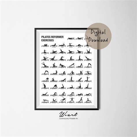 Pilates Reformer Poster Digital Download Pilates Art Etsy