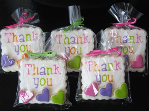 Thank You Sugar Cookies Packaged With 3 Floating Hearts Made By Custom