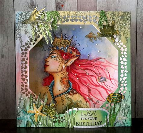 Box Cards Tutorial Lavinia Stamps Cards Fantasy Mermaids Fairy