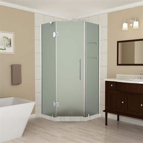 Aston 36 To 36 5 In X 72 In Frameless Hinged Neo Angle Shower