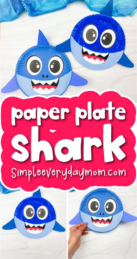 Paper Plate Shark Craft For Kids Free Template