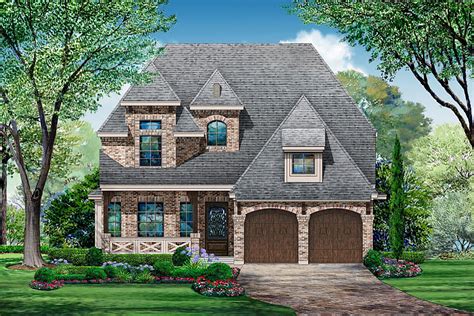 Brick Clad Two Story House Plan With First Floor Master Suite 36610tx