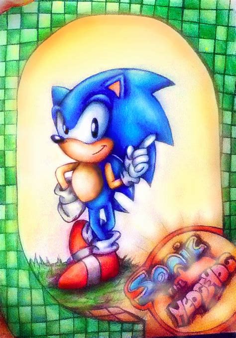 My First Sonic Drawing Colour Pencil By Misstangshan95 On Deviantart