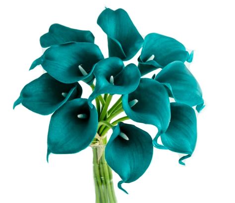 From GA Usa Oasis Teal Flowers Real Touch Calla Lily Plumeria Etsy