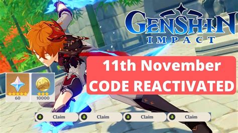 Genshin Impact Promo Code 11th November Primogems And Mora Youtube
