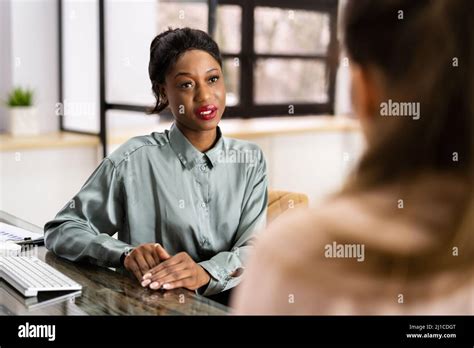 African American In Business Job Interview In Office Stock Photo Alamy