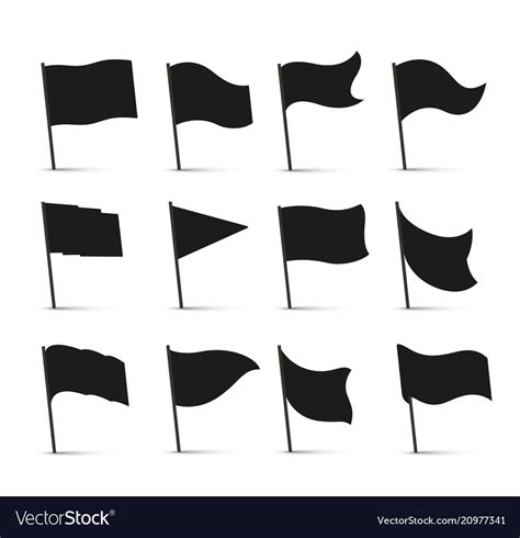Black Flag Icons Royalty Free Vector Image Vectorstock