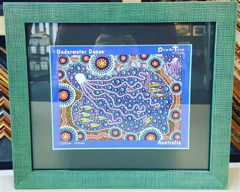 Aboriginal Art Custom Framed With Color Core Matting And Larsonjuhls