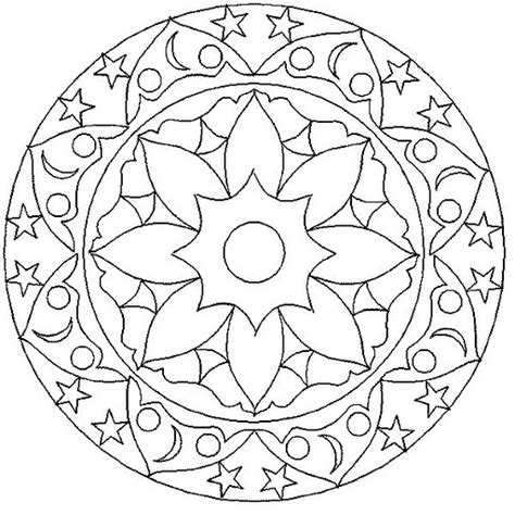Mandalas Para Pintar Mandala Con Flor Circulos Y Estrellas