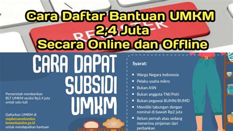 Syarat Cara Daftar Bantuan Umkm Online Cara Mania