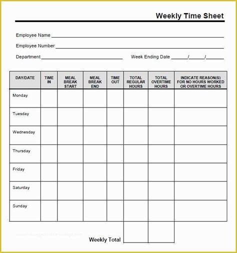 Free Printable Bi Weekly Timesheet Template Of Free Printable Employee