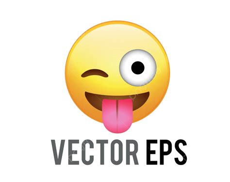 Yellow Smiley Face With Tongue Out And Winking Eye In Vector Gradient