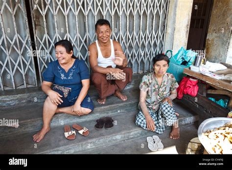Typical Street Life In Rangoon Myanmar Stock Photo Alamy
