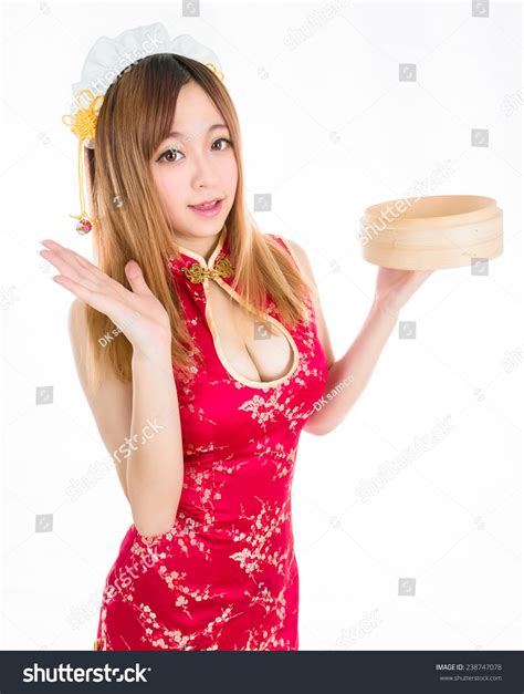 Asian Sexy Girl Red Cheongsam Dim Stock Photo 238747078 Shutterstock