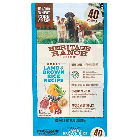 For more information on aafco regulations, visit aafco.org. Heritage Ranch by H-E-B Lamb & Brown Rice Recipe Dry Dog ...