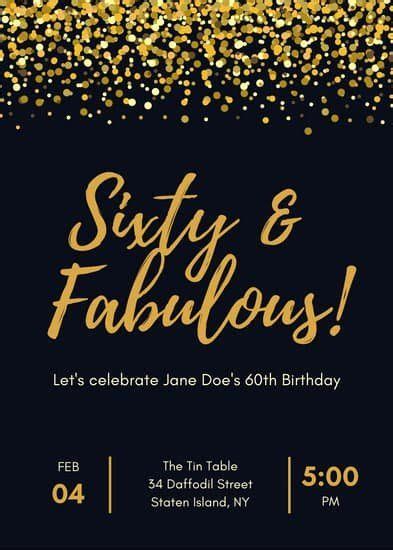 60th Birthday Invitation Template Unique Customize 359 60th Birthday
