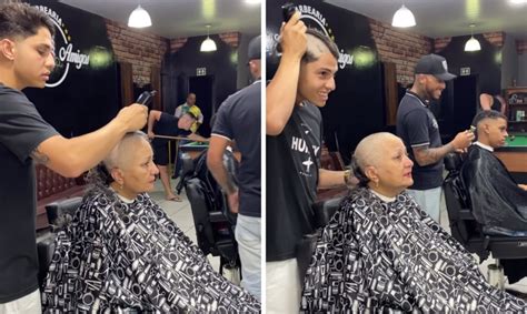 Barber Shaves His Head In Solidarity With Mother Fighting Cancer