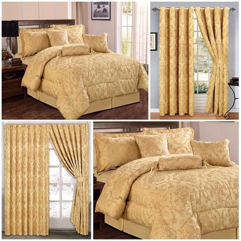 Sears bedspreads and matching curtains. Luxury,7 Piece Quilted Bedspread, (Gold) Comforter Set ...