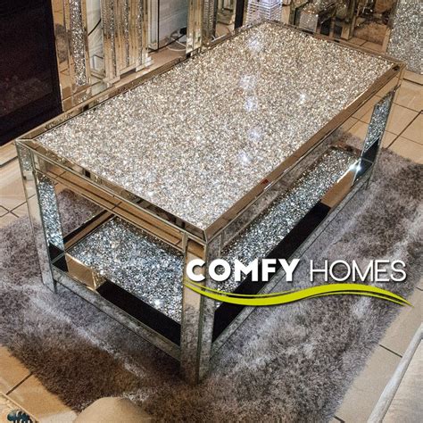Mirrored round side table, source: Mirrored Crushed Crystal 2 Tier Coffee Table (Milano ...