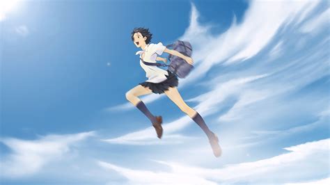 Wallpaper Sports Looking Away Anime Girls Short Hair Sky Jumping