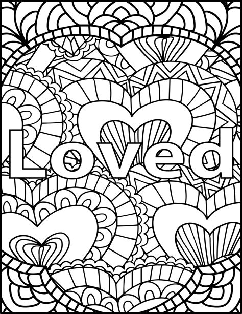 Let your imagination run wild. I Am Loved Adult Coloring Page Inspiring Message Coloring