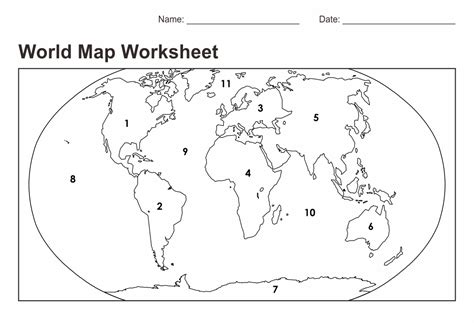 5 Best Images Of World Map Printable Worksheet World Map Worksheet
