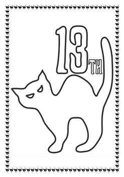 Friday The Th Cat Zentangle No Prep Coloring Page By Pooley Productions
