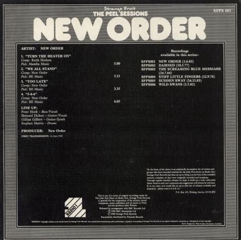 New Order The Peel Sessions Uk 12 Vinyl Single 12 Inch Record Maxi