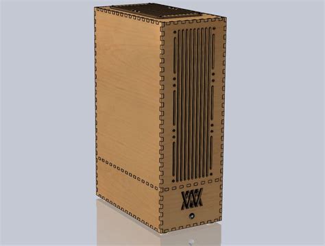 Computer Case Atx Made Of Plywood Plexiglass Woodmark Vector Etsy