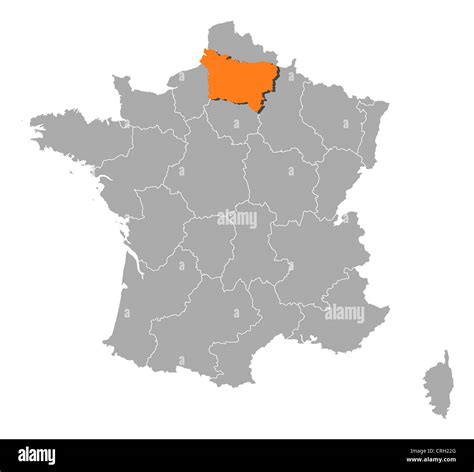 Political Map Of France With The Several Regions Where Picardy Is