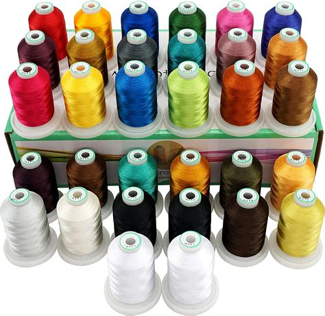 New Brothread 32 Spools Polyester Embroidery Machine Thread Kit 1000m