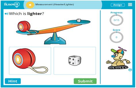 Interactive Math Lesson Measurement Heavierlighter